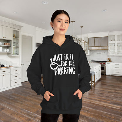 Just In It For The Parking (Wheelchair User) Adult Heavy Blend™ Hoodie