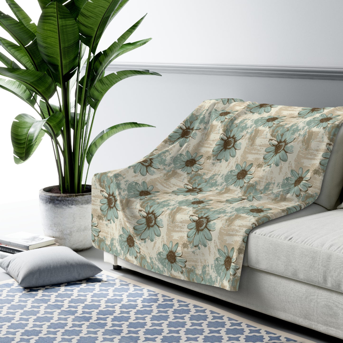 Rustic Teal Daisy Basic Bedding Set