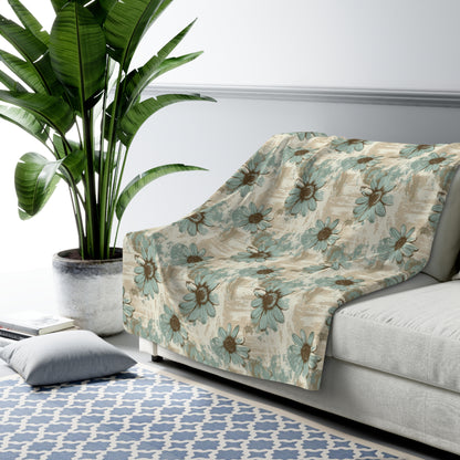 Rustic Teal Daisy Basic Bedding Set