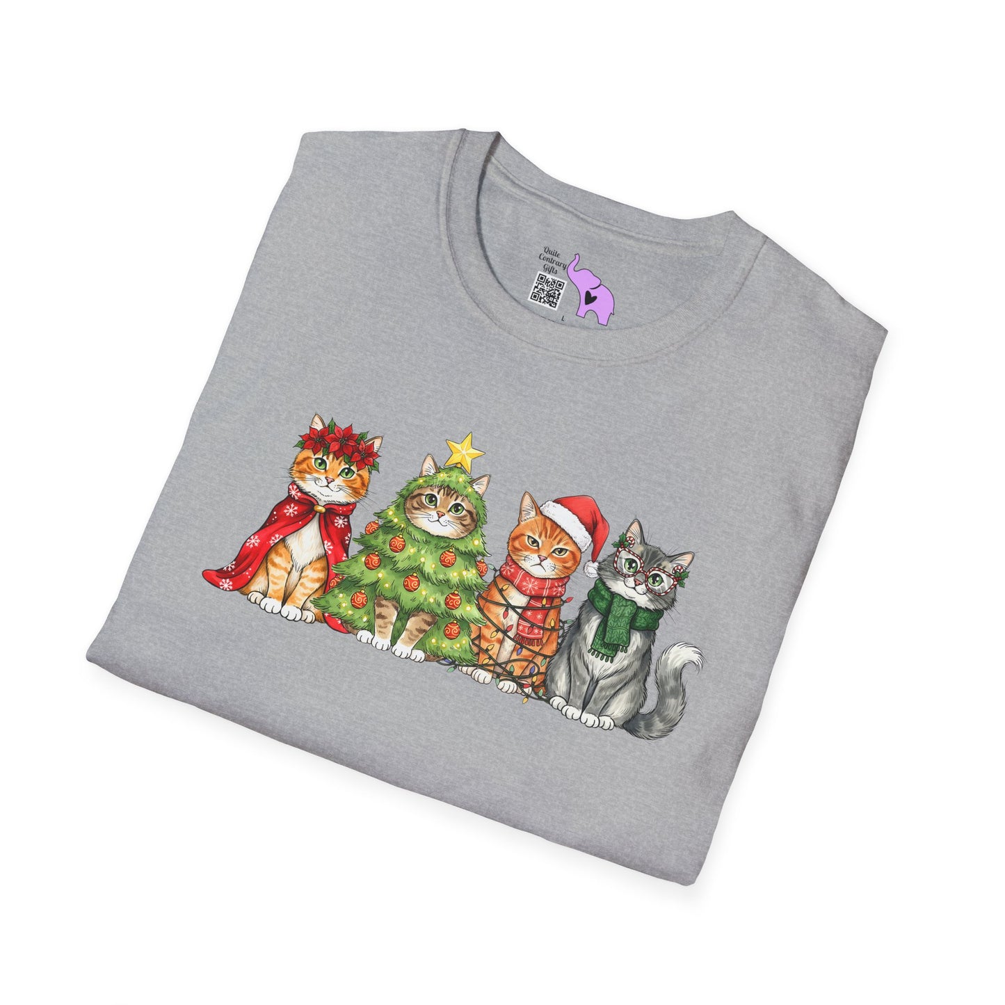 Purrfectly Festive Adult T-shirt