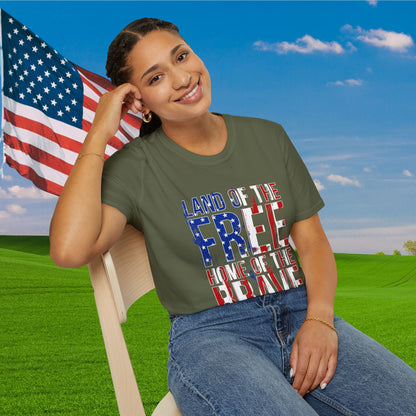 Land of the Free Home of the Brave Adult T-Shirt