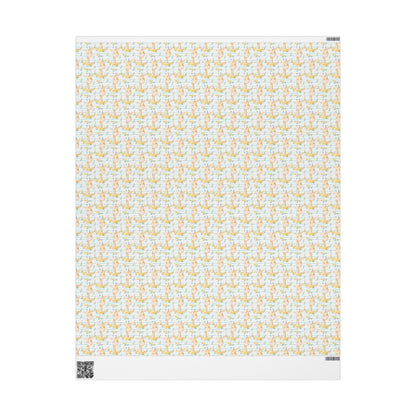 Giraffes in Bloom Wrapping Paper