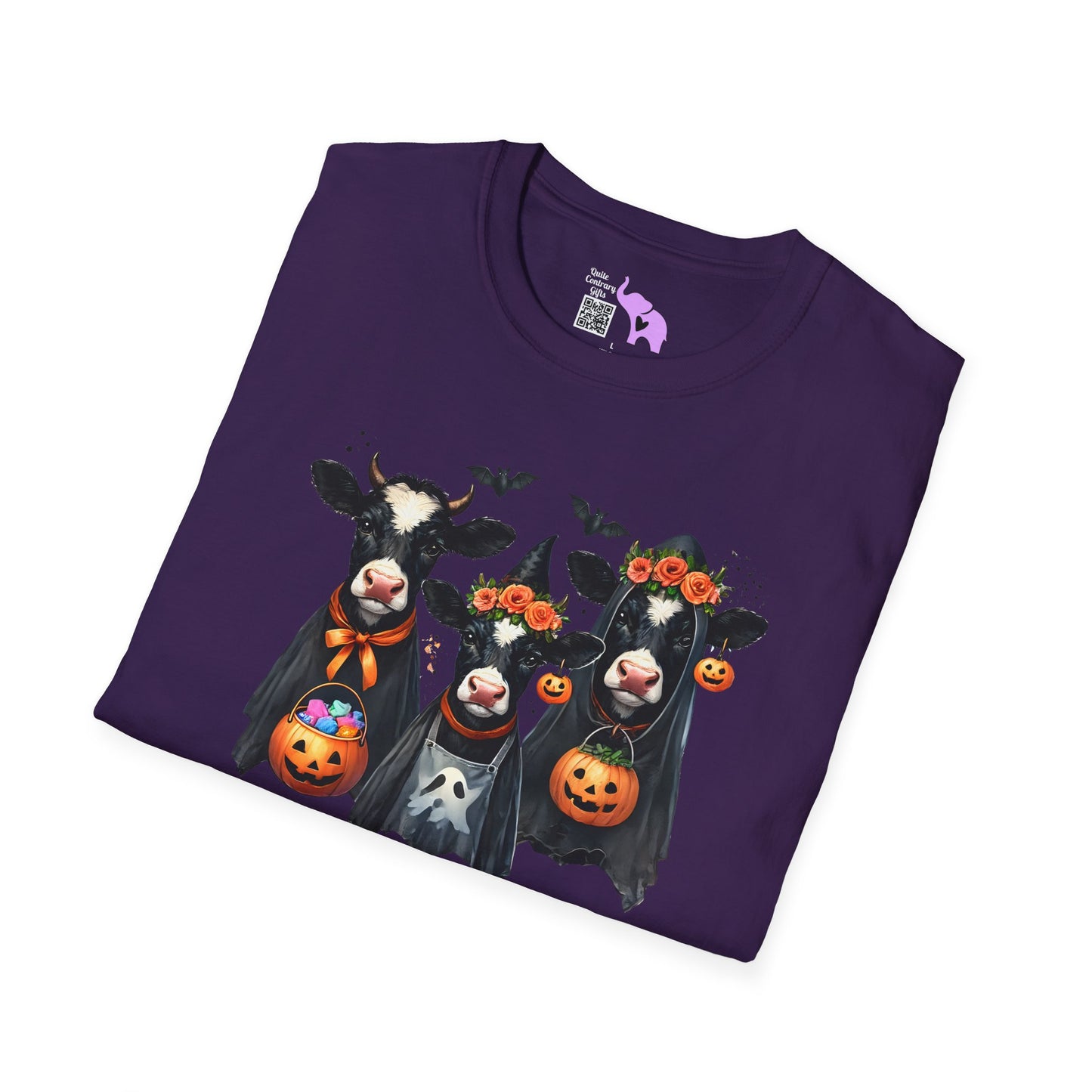 Trick or Treating Cows Adult T-shirt
