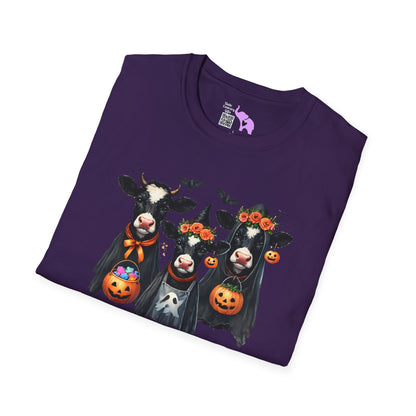 Trick or Treating Cows Adult T-shirt