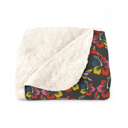 Humming Bloom Sherpa Fleece Blanket