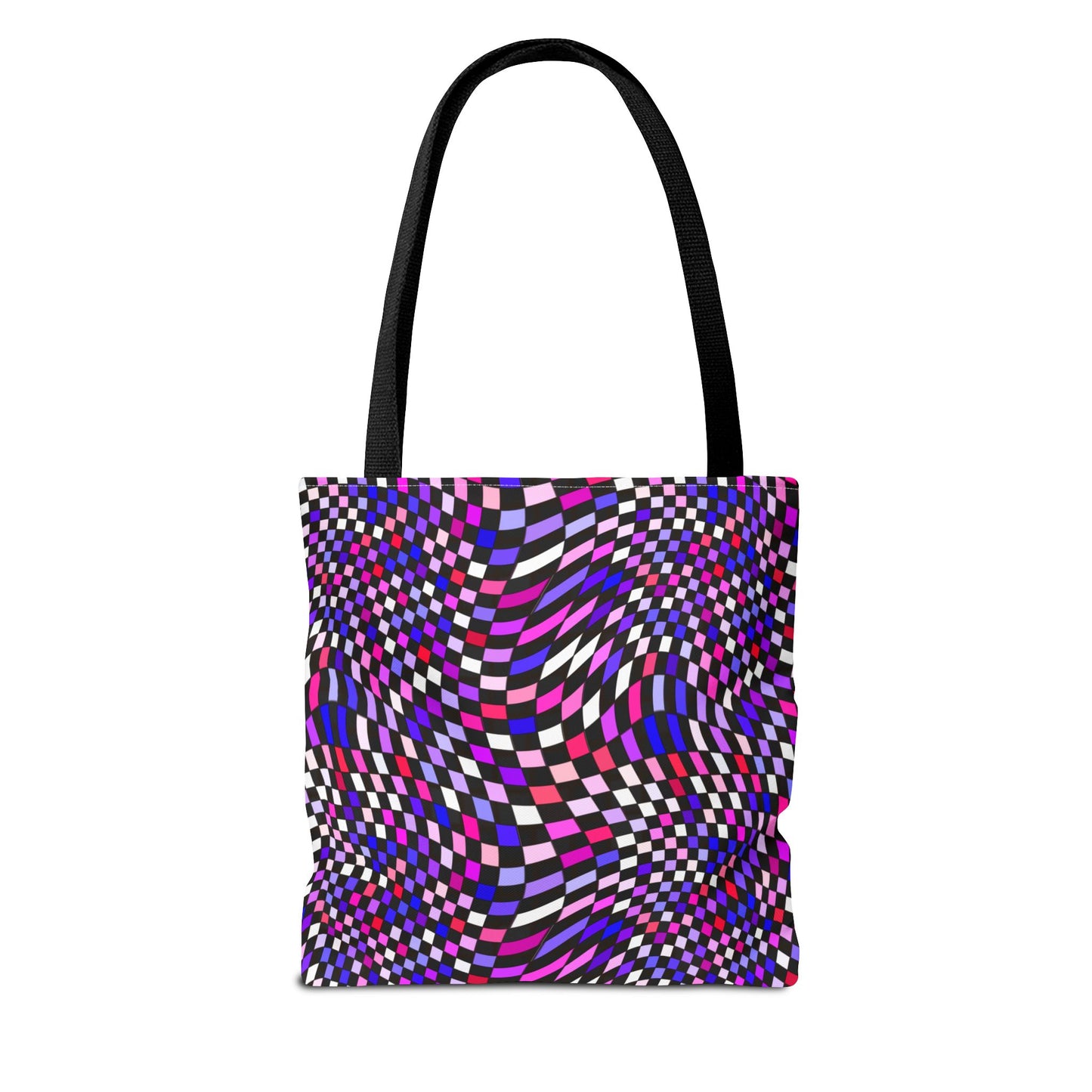 Warped Purple Checkered Canvas Tote Bag