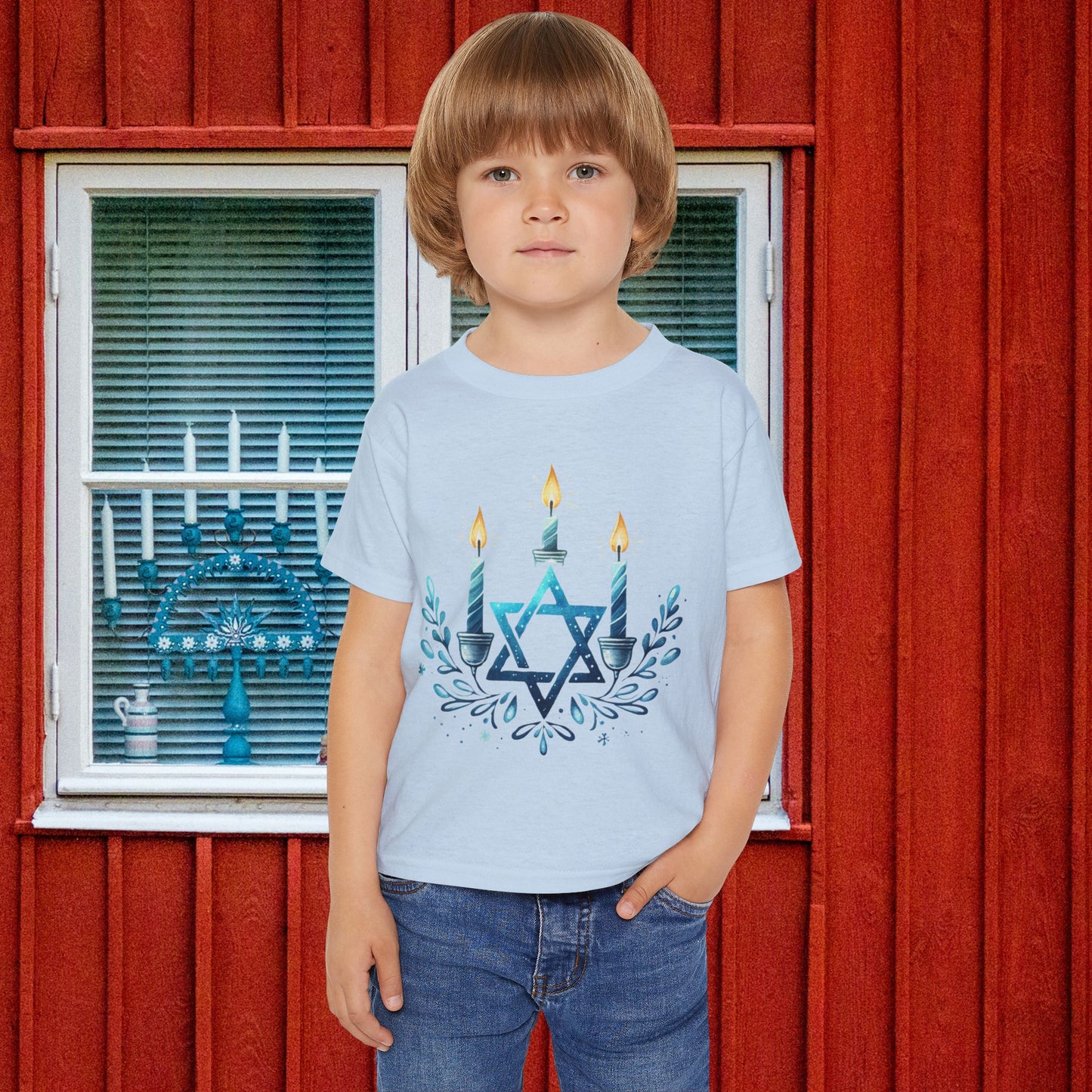 Star & Flame Hanukkah Heavy Cotton™ Toddler T-shirt