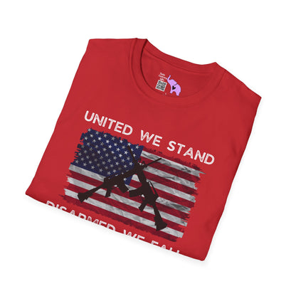 United We Stand Disarmed We Fall Adult T-shirt