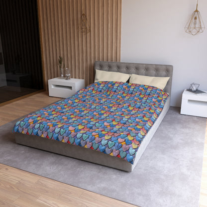 Color Pop Leather Hearts Microfiber Duvet Cover