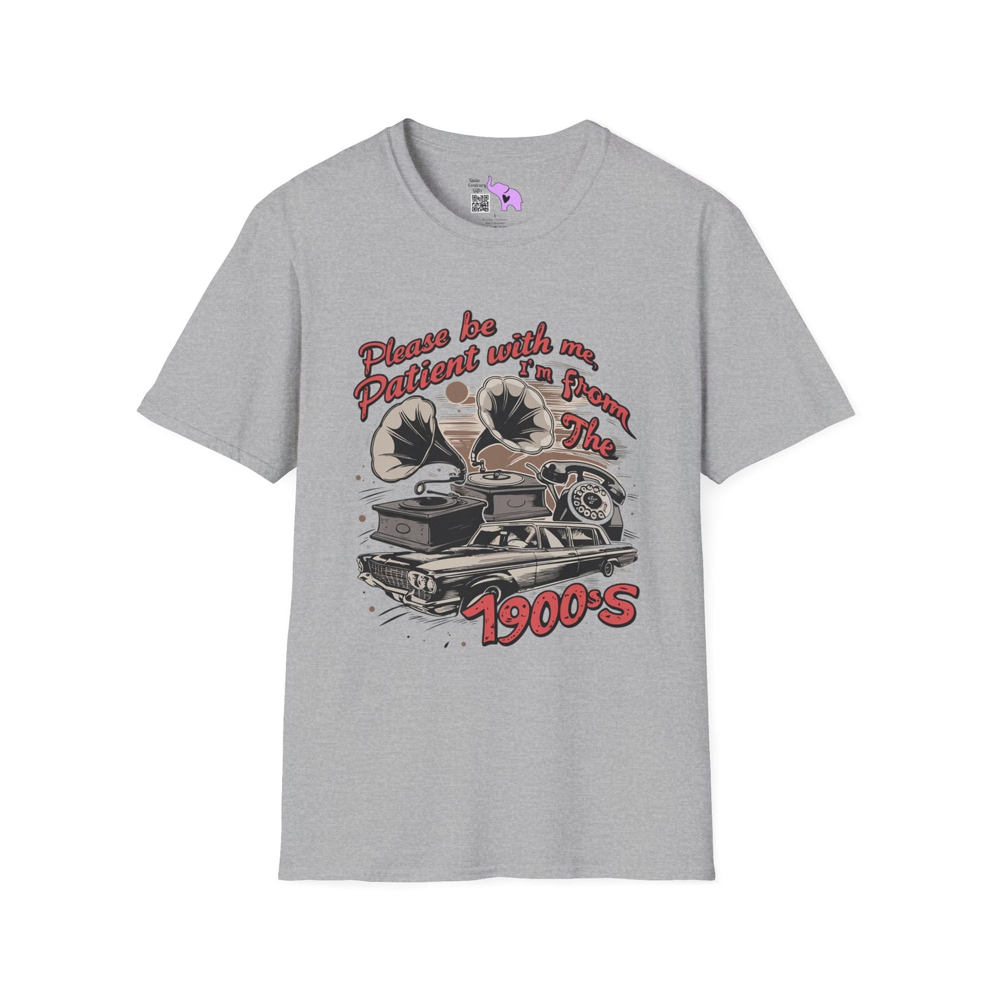Please Be Patient With Me I'm From The 1900's (Classic Car, gramophone) Adult T-shirt