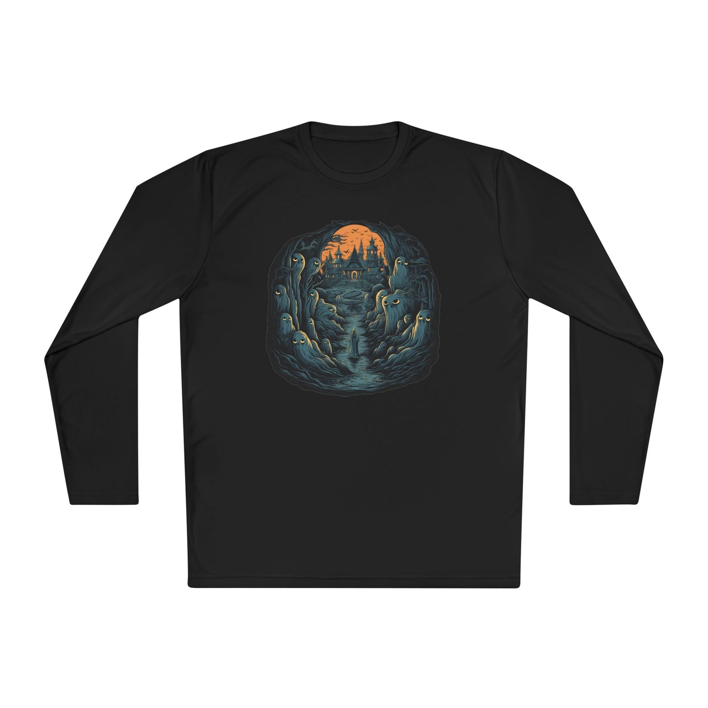 Creepy Ghost 15 Adult Long Sleeve Tee