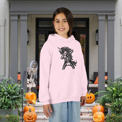 Dabbing Unicorn Skeleton Youth Heavy Blend Hoodie