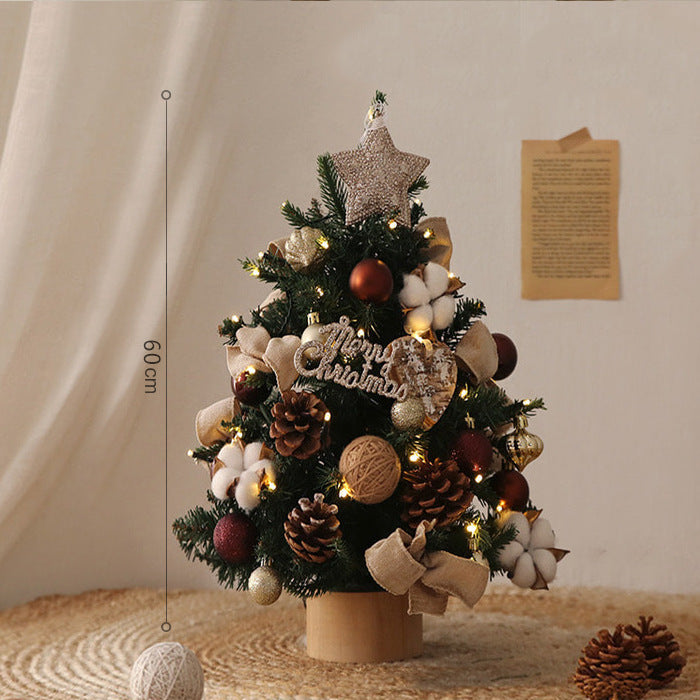 Miniature Artificial Decorated Christmas Tree With Lights