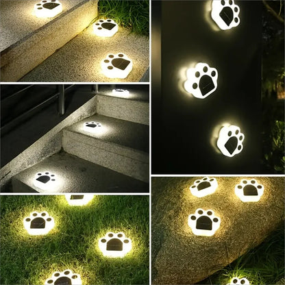 LED Solar Waterproof Outdoor Pawprint Garden Lights