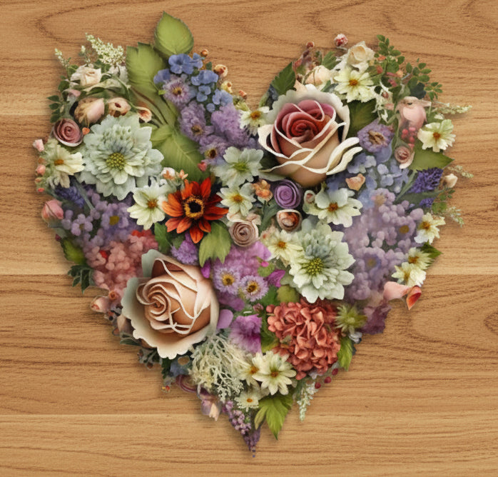Wildflower Love Heart Puzzle Wooden Puzzles