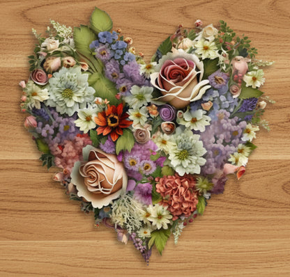 Wildflower Love Heart Puzzle Wooden Puzzles