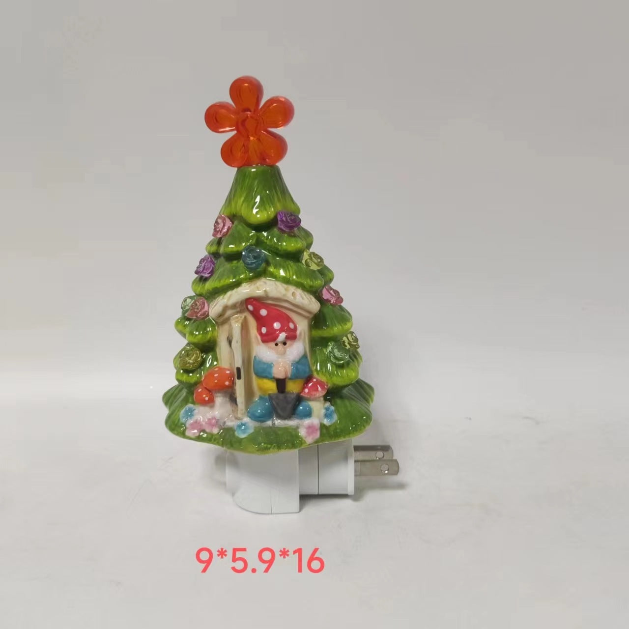 Ceramic Christmas Tree Gnome Night Lights