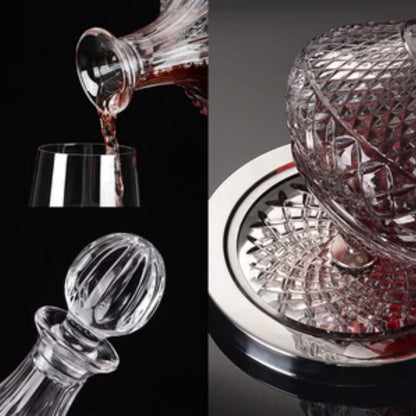 Crystal Rotary Decanter w/Lid & Base