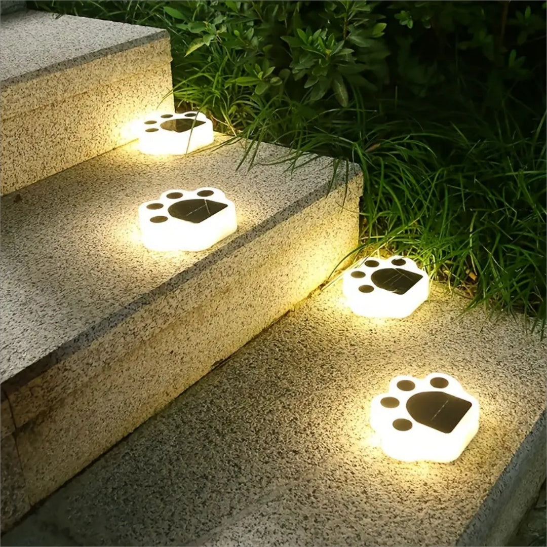 LED Solar Waterproof Outdoor Pawprint Garden Lights