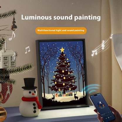 Musical Light-Up Christmas Tree Painting Bluetooth Speaker