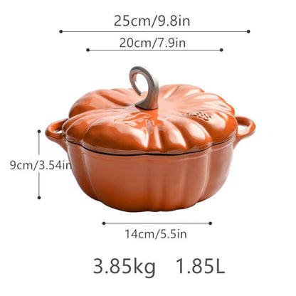 Pumpkin Shaped Cast Iron Enamel-coated Pot