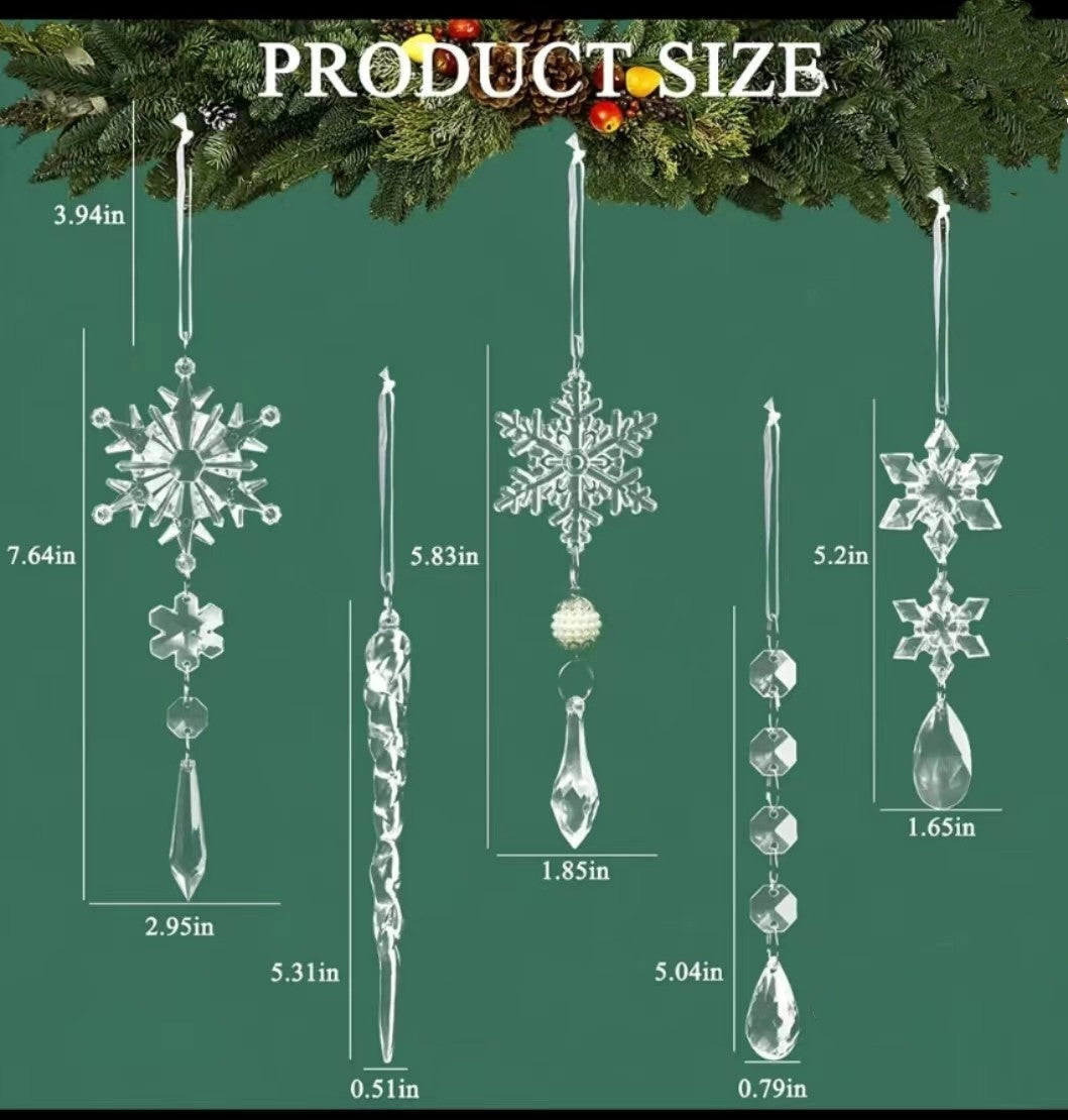 10pcs Christmas Icey Tree Hanging Ornaments