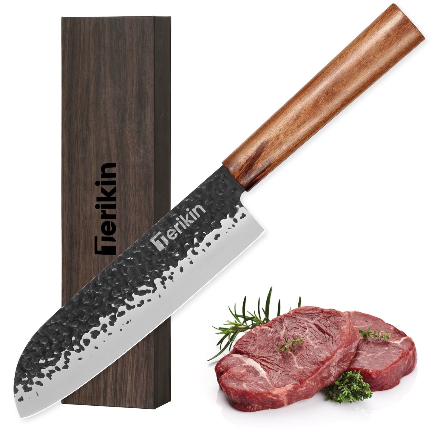 Professional 9" Japanese, Kiritsuke, or Santoku Chef Knife, German High Carbon Stainless Steel