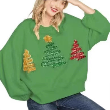 Women's Christmas Tree Casual Pullover Sweatshirt