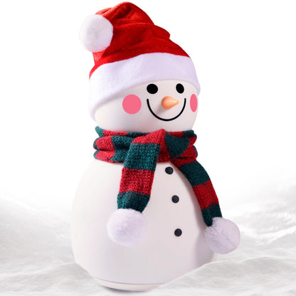 Soft Touch LED Snowman Night Light – Portable Color-Changing Lamp for Kids