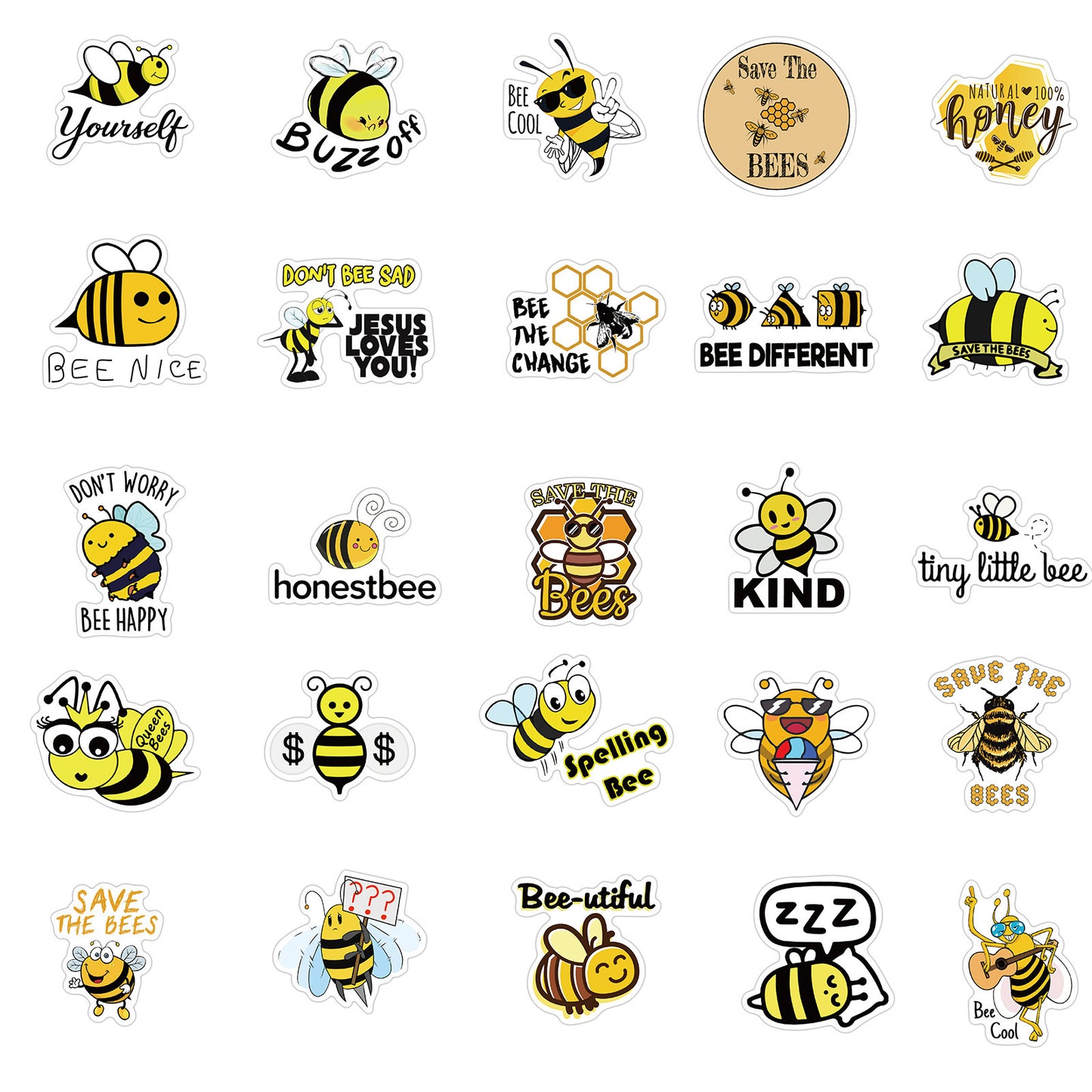 50 Inspirational Bee Doodle Stickers