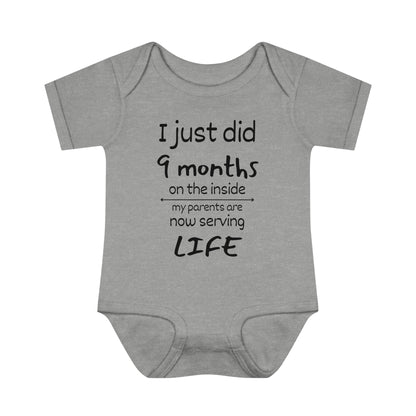 I Just Did 9 Months on the inside Infant Baby Rib Bodysuit