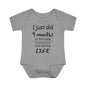 I Just Did 9 Months on the inside Infant Baby Rib Bodysuit