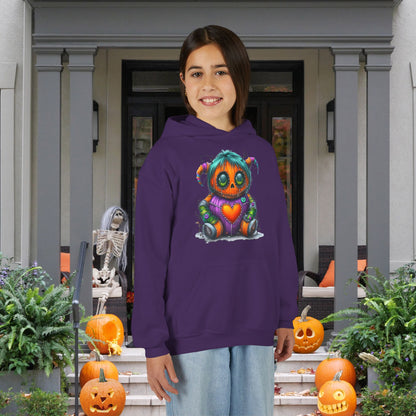 Patchwork Pumpkin Heart Youth Heavy Blend Hoodie