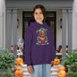 Patchwork Pumpkin Heart Youth Heavy Blend Hoodie