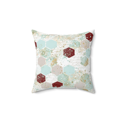 Love Letters & Honeycomb Throw Pillow