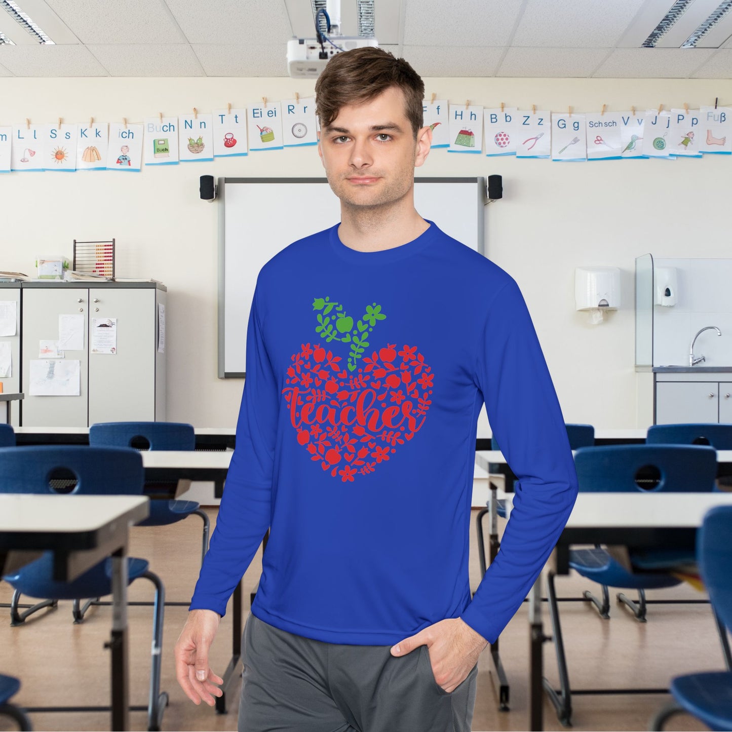 Teacher Heart 1 Adult Long Sleeve Tee