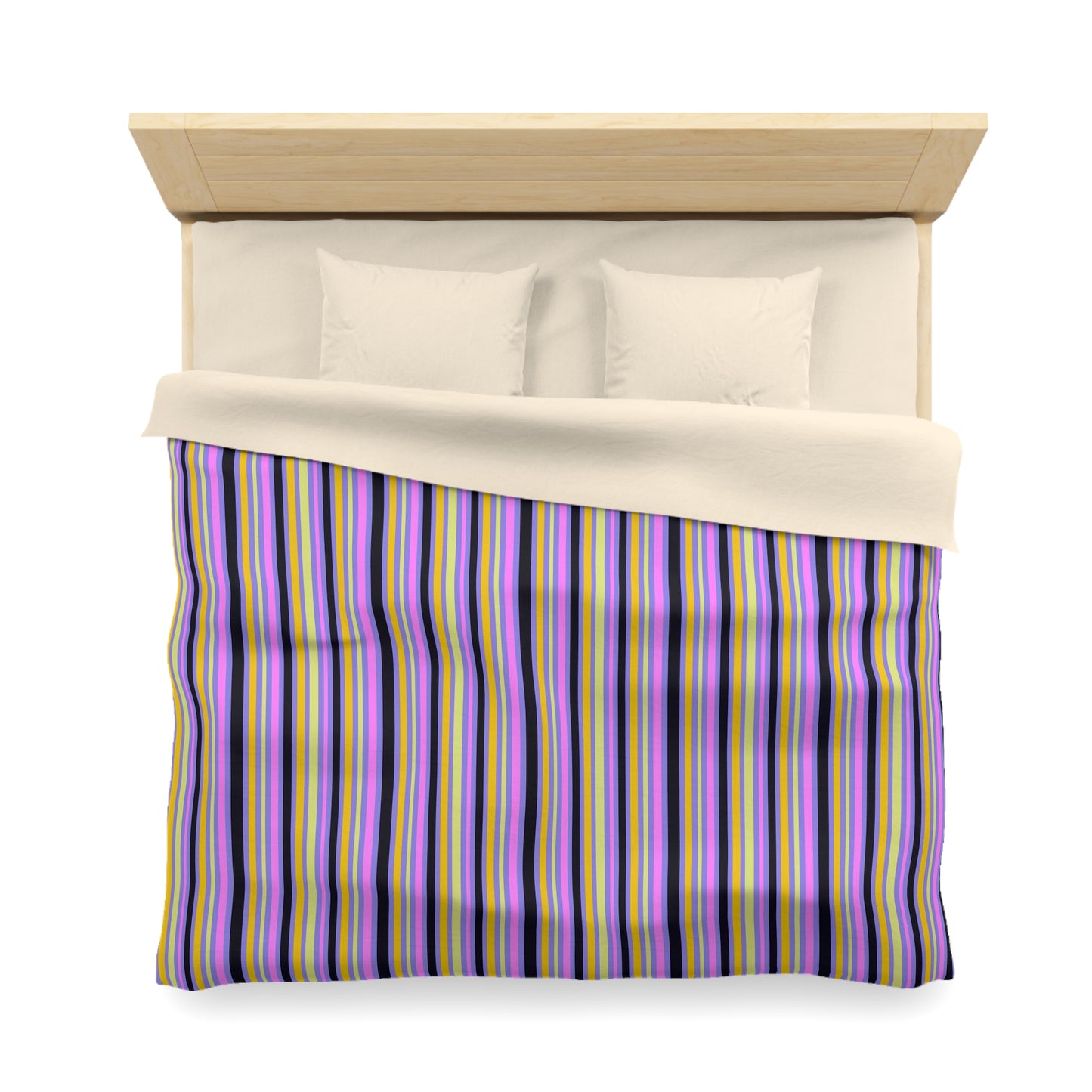 Midnight Pop Stripes Microfiber Duvet Cover