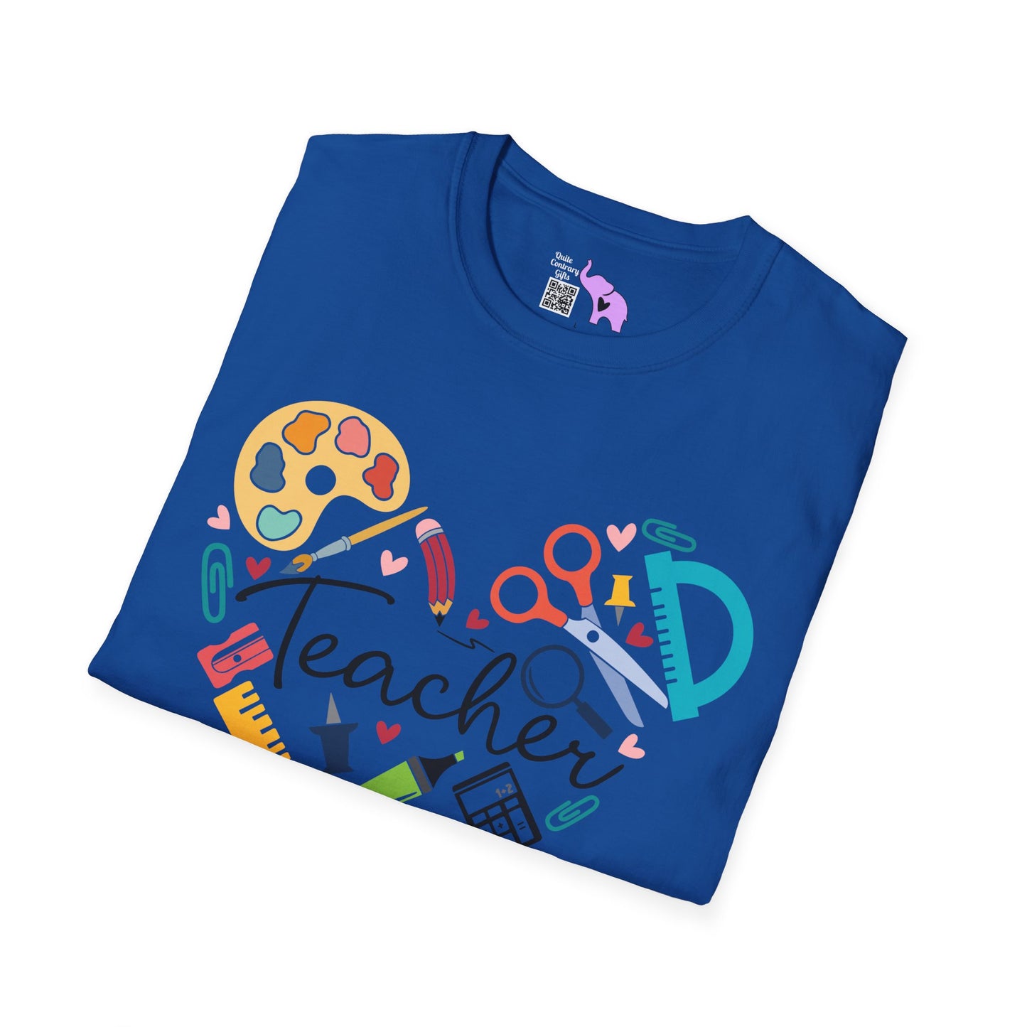 Teacher Supply Heart Adult T-shirt