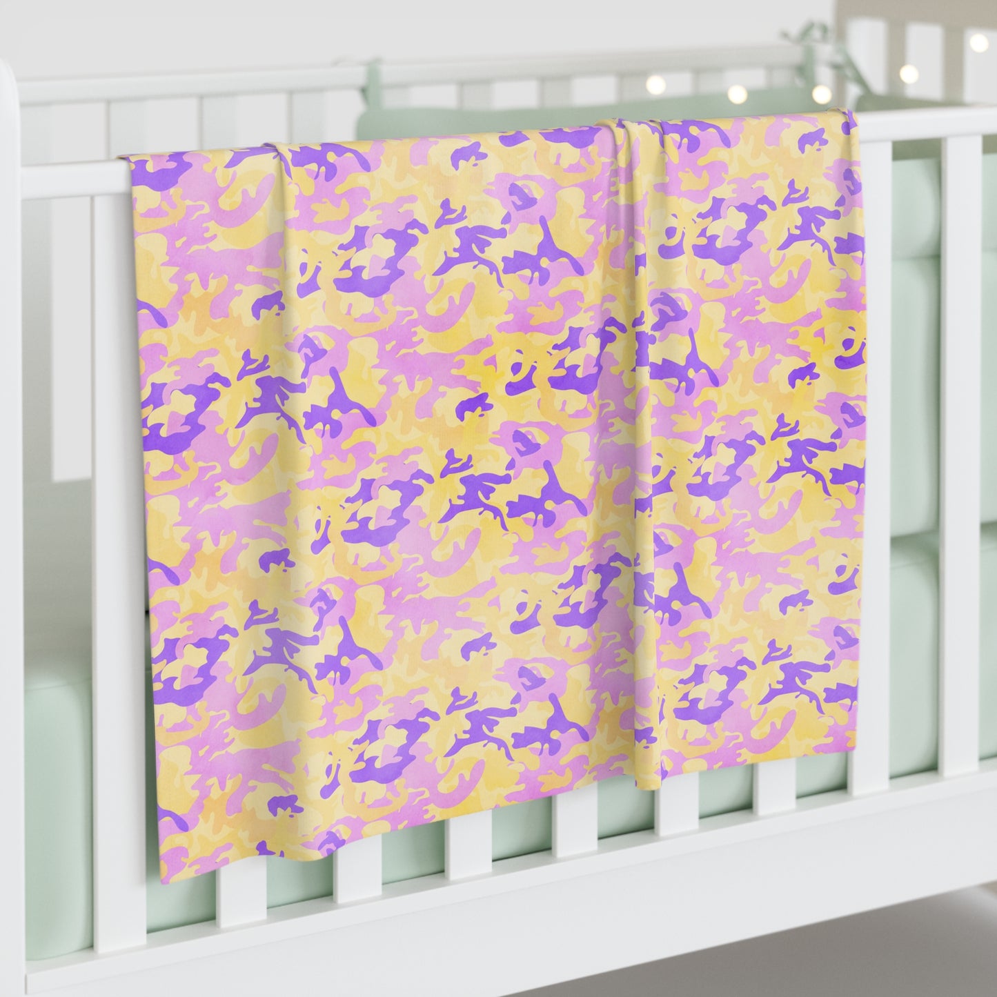 Peach Sorbet Camo Baby Swaddle Blanket