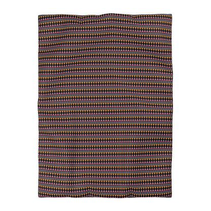Midnight Clay Cairn Stripes Microfiber Duvet Cover