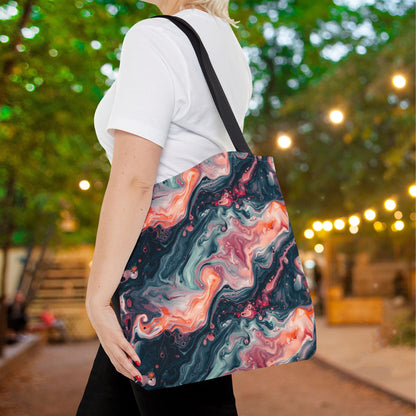 Pink Venom Marble Canvas Tote Bag