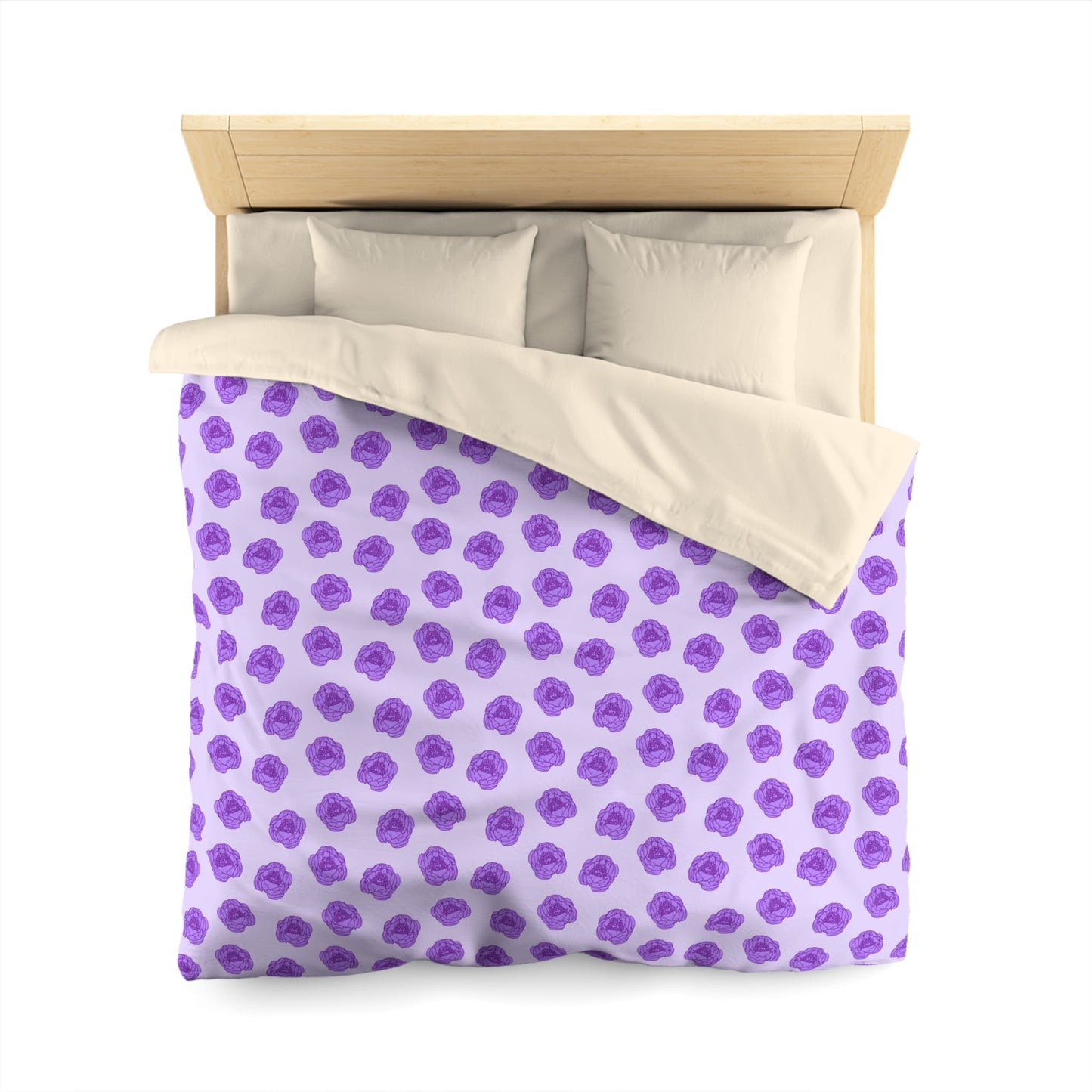 Lilac Mist Peonies Microfiber Duvet Cover