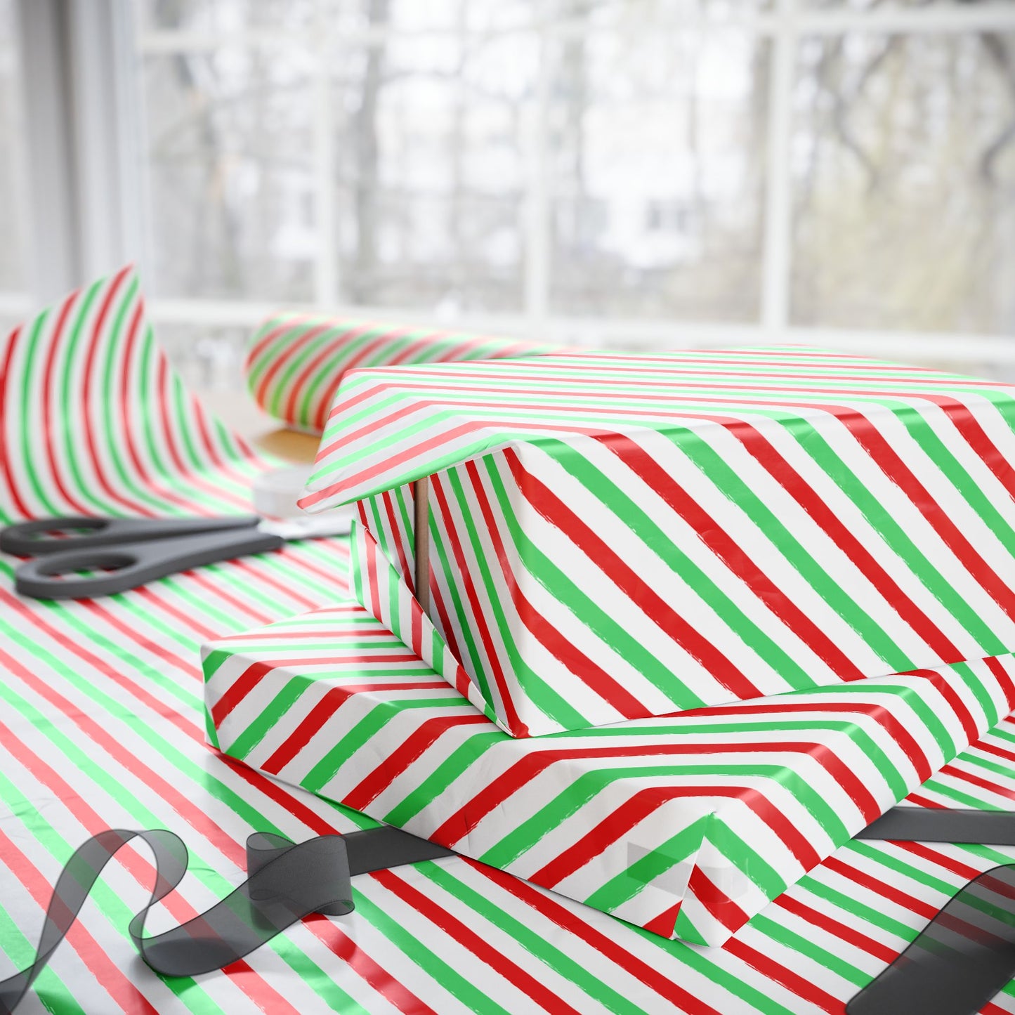 Merry & Bright Lines Wrapping Paper