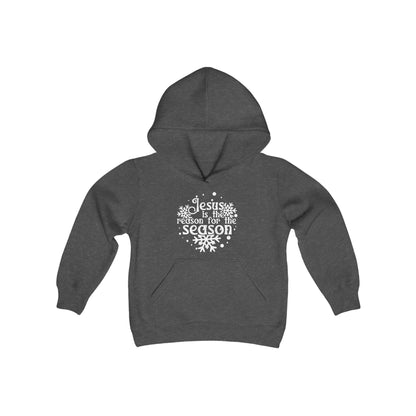 Jesus Is The Reason For The Season Snowflake Youth Hoodie