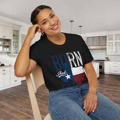 Texas Born and Raised Adult T-shirt