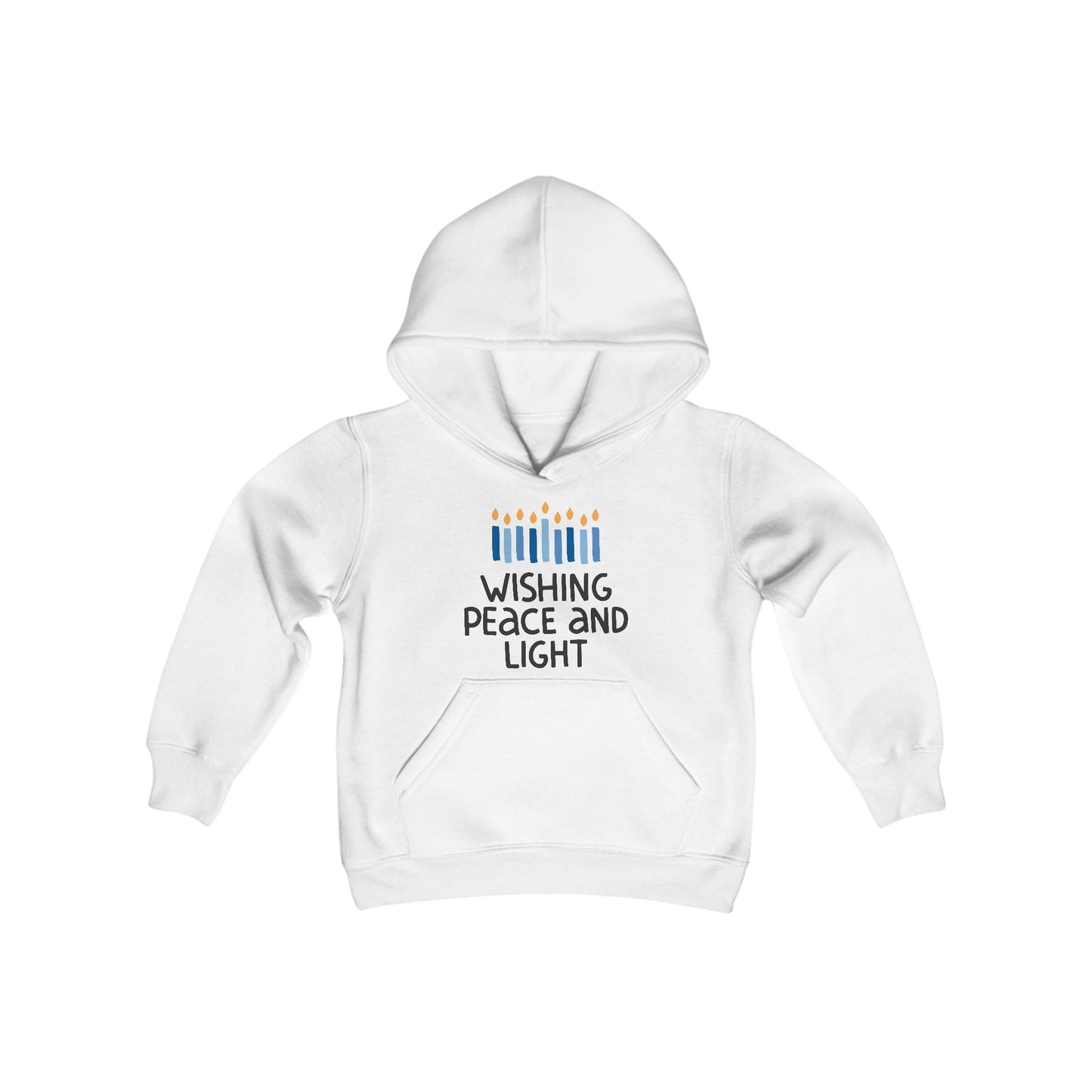 Hanukkah Wishing Peace & Light Youth Hoodie