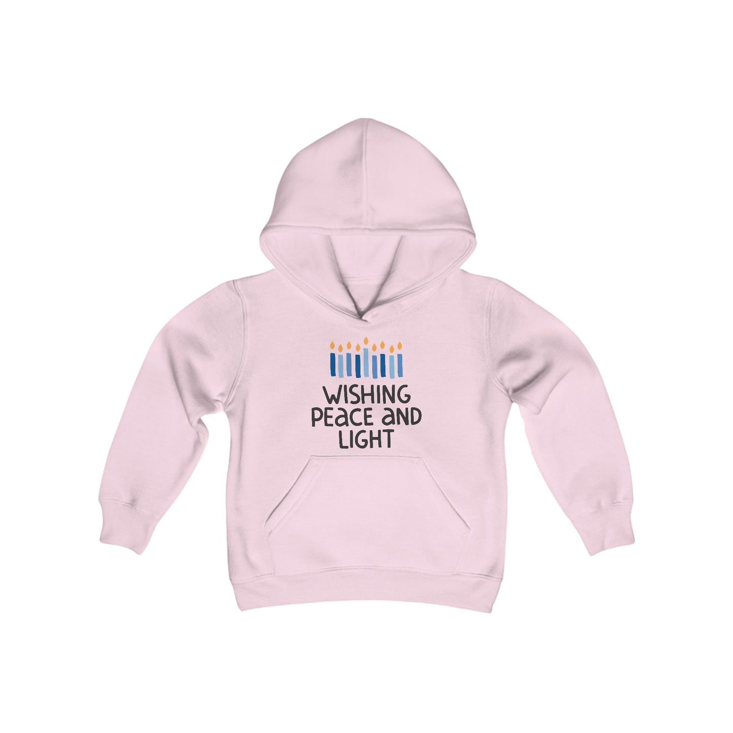 Hanukkah Wishing Peace & Light Youth Hoodie