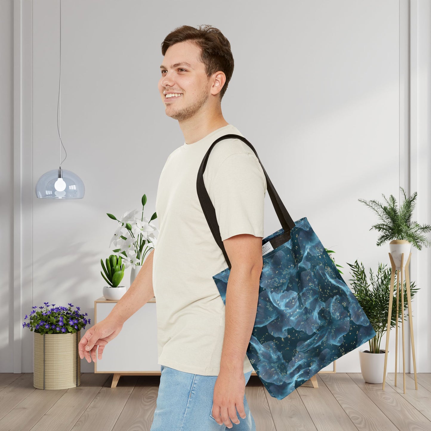 Midnight Sheer & Lace Canvas Tote Bag