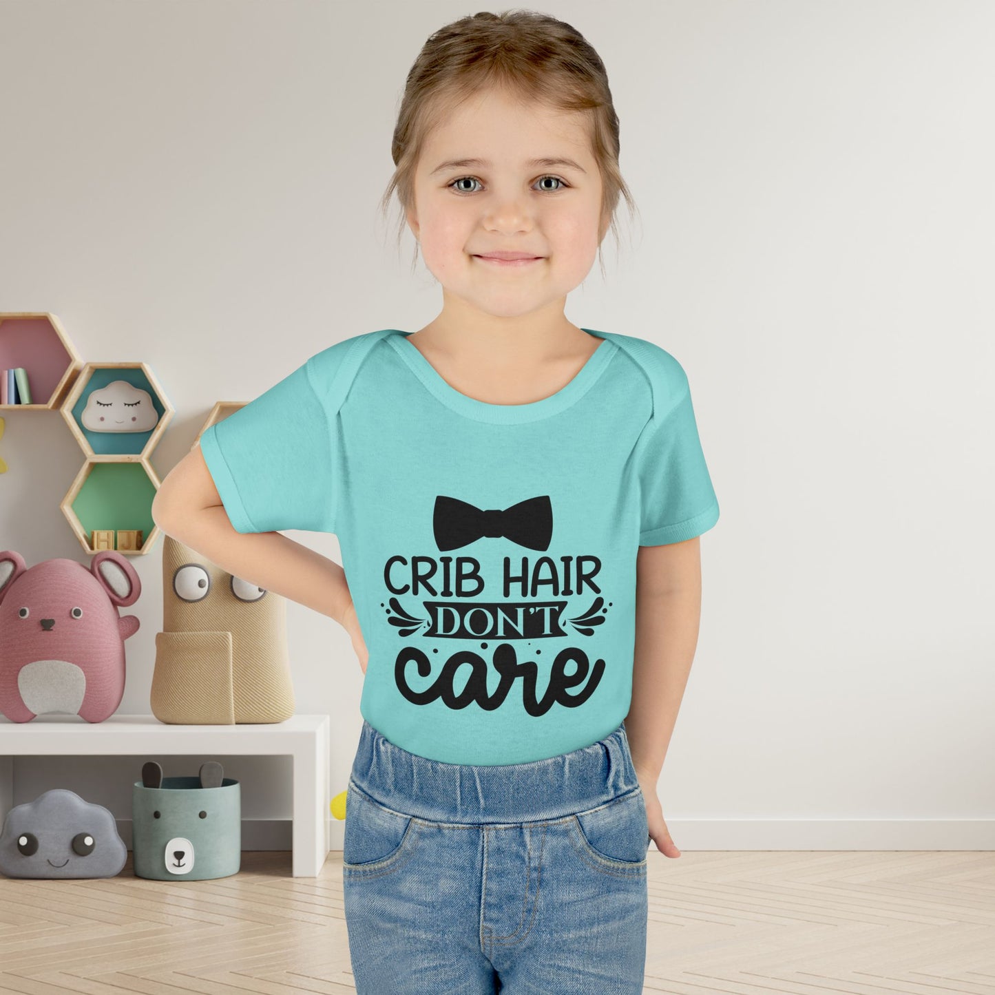 Crib Hair Don't Care Baby Rib Bodysuit