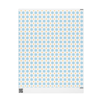 Blue/Gold Star of David Hanukkah Wrapping Paper
